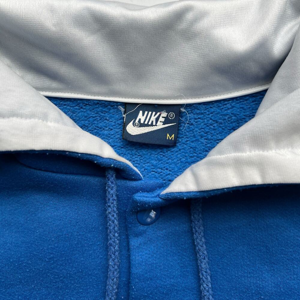 Rare Vintage 80s Nike Dunk Dome Spellout Logo Split Zip Hoodie Sweatshirt BTTYS - Picture 3 of 8